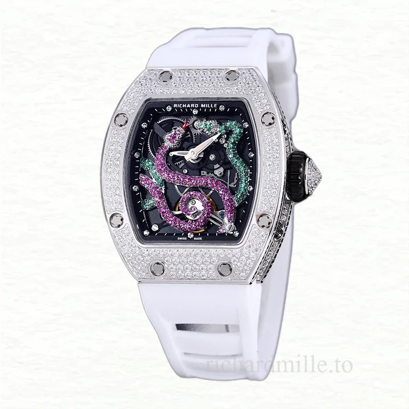 Richard Mille RM 026 Unisex Automatic Rubber Band Transparent Dial Stainless Steel