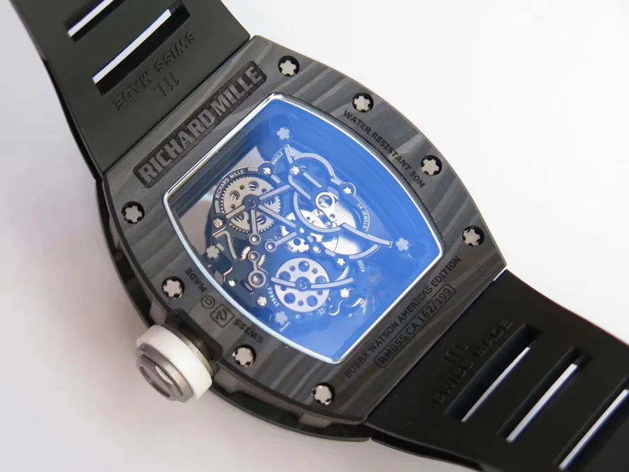 Richard Mille Replica RM 055 Black Rubber Strap White Inner Shadow