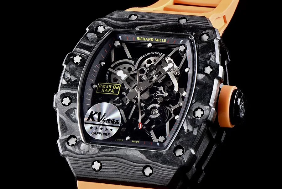Richard Mille Replica RM 35-02 Orange Imported Rubber Strap
