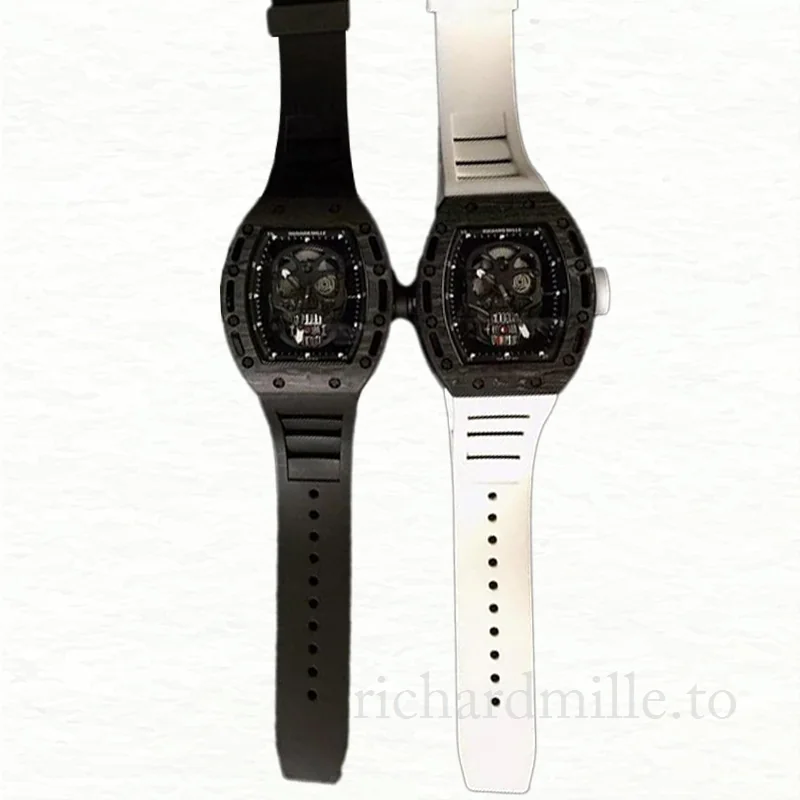 Richard Mille RM052 Men Mechanical Watch Black Skull Dial