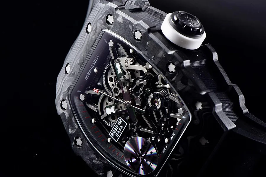 Richard Mille Replica RM 35 02 Black Imported Rubber Strap