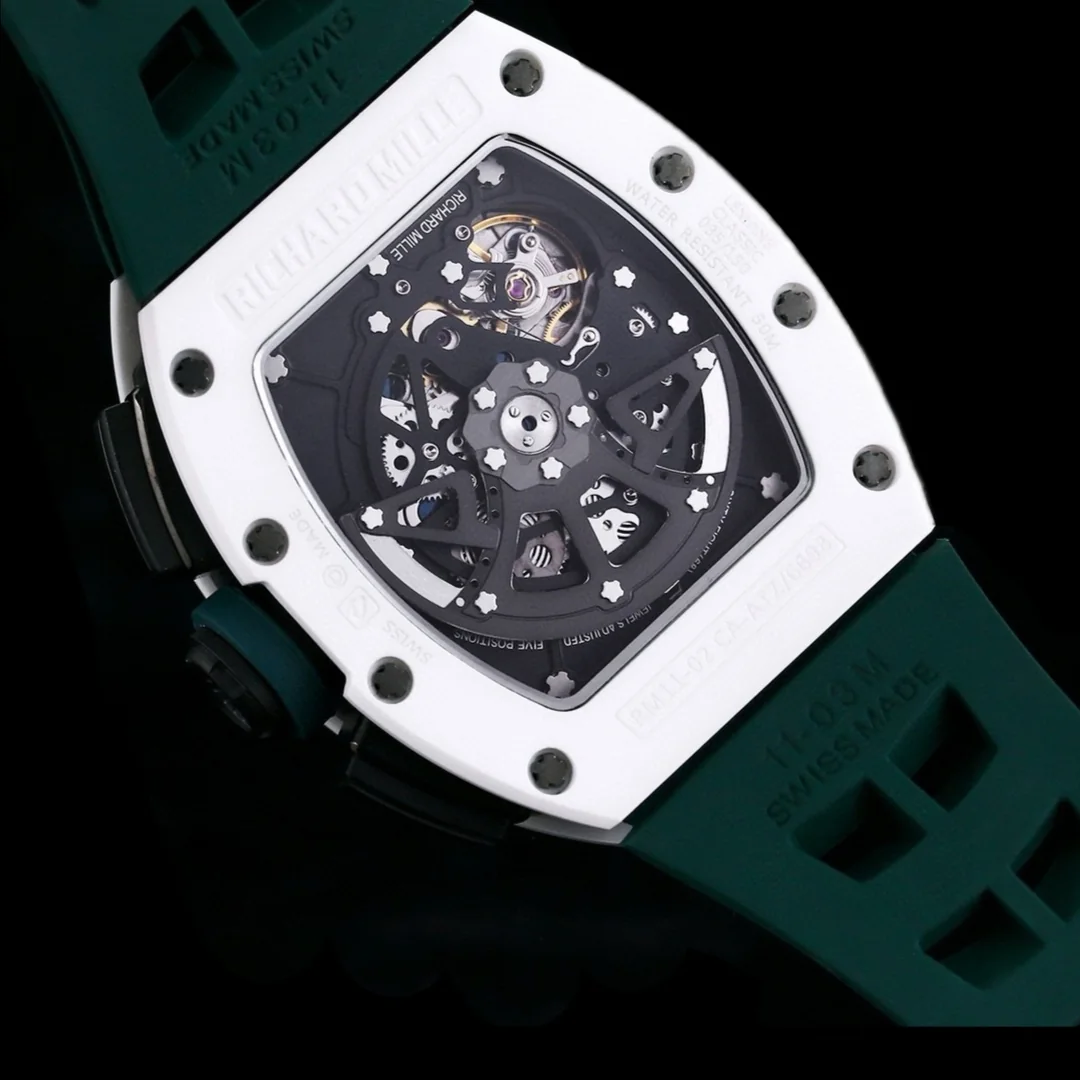 Luxury Replica Richard Mille RM 011 Massa Flyback Chronograph – Swiss Movement, Green Rubber Strap