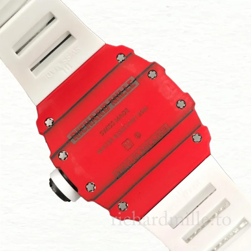 Richard Mille RM12-01 Mechanical Men Transparent Dial Watch Rubber Band