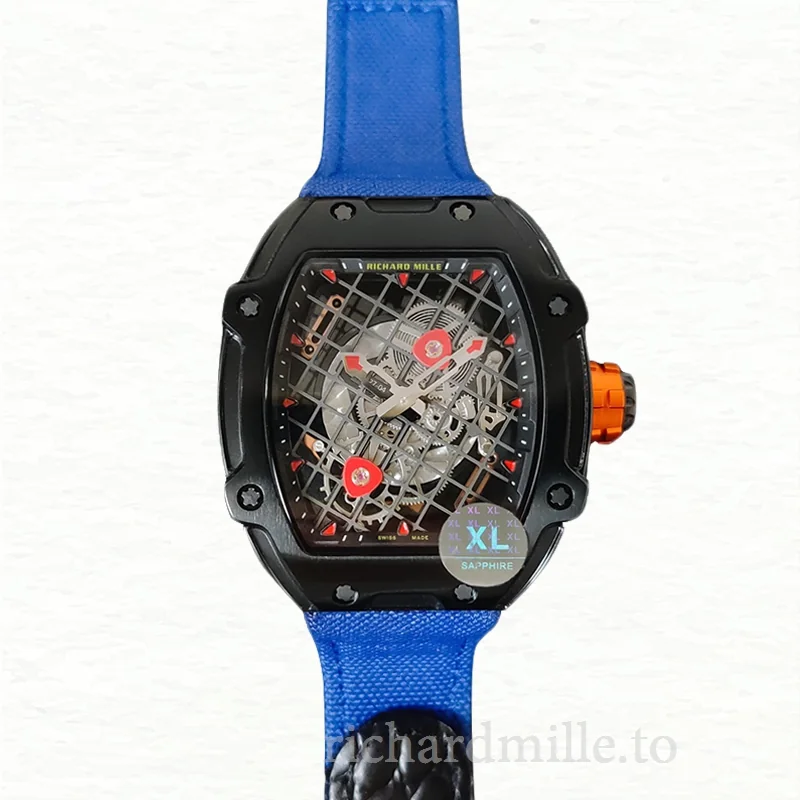 Richard Mille RM27-04 Mechanical Men Transparent Dial Nylon Strap Watch