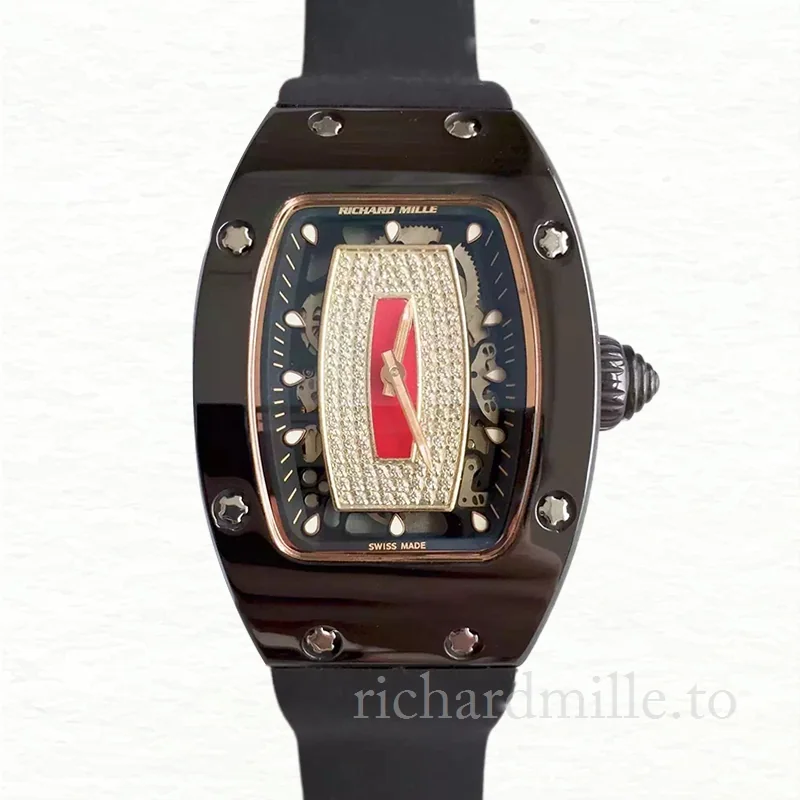 Richard Mille RM07-01 Ladies Automatic Rubber Band Watch Ceramics Bezel