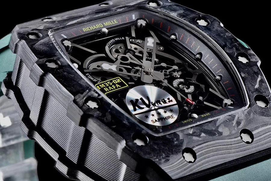 Richard Mille Replica RM 35-02 V3 Upgraded Green Strap