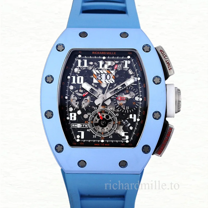 Richard Mille RM 011 Men Automatic Rubber Band Watch