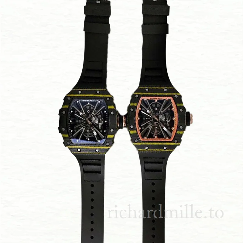 Richard Mille RM12-01 Men Mechanical Carbon Fiber Watch Black Dial