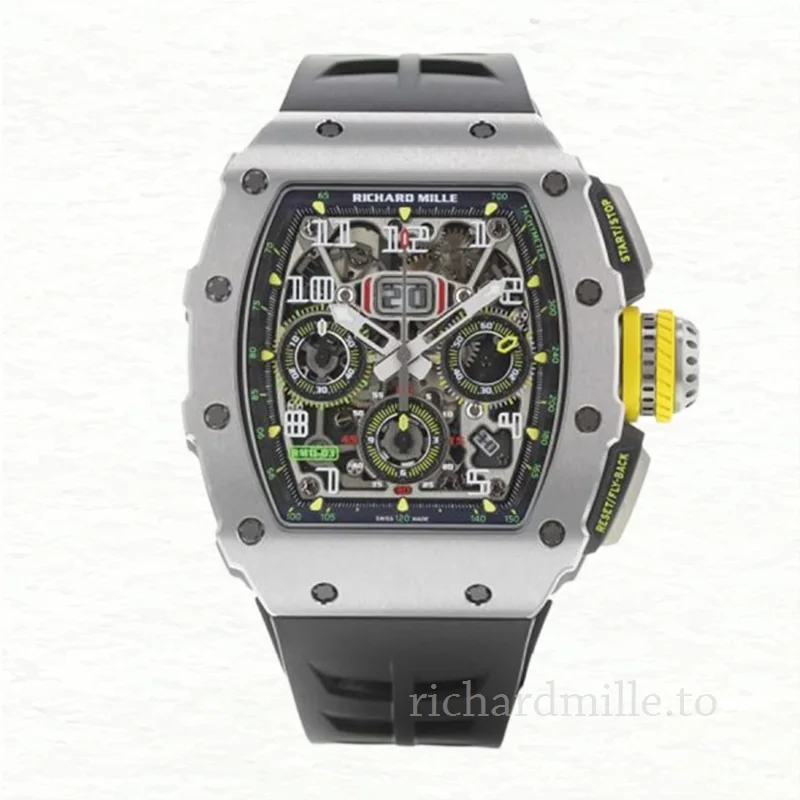 Richard Mille RM 11-03 Rubber Band Transparent Dial Men's Watch Grey