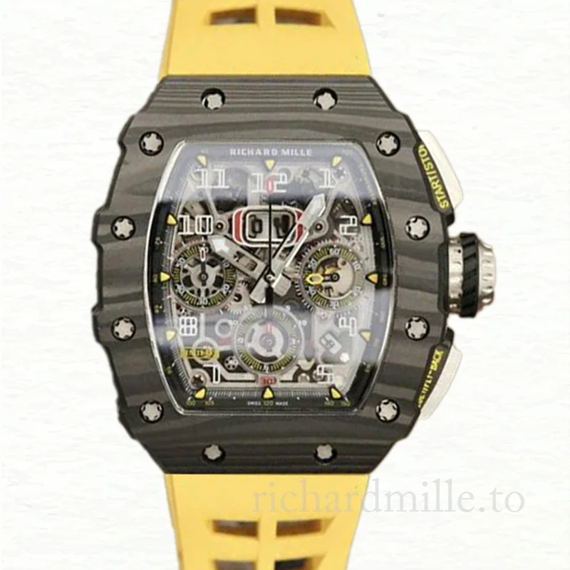 Richard Mille RM11-03 Men Automatic Titanium Rubber Band Watch