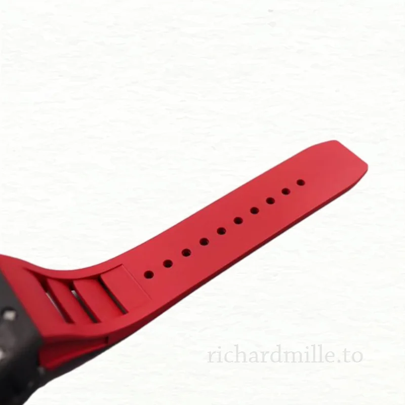 Richard Mille RM 011 Transparent Dial Men's Rubber Band Black Red
