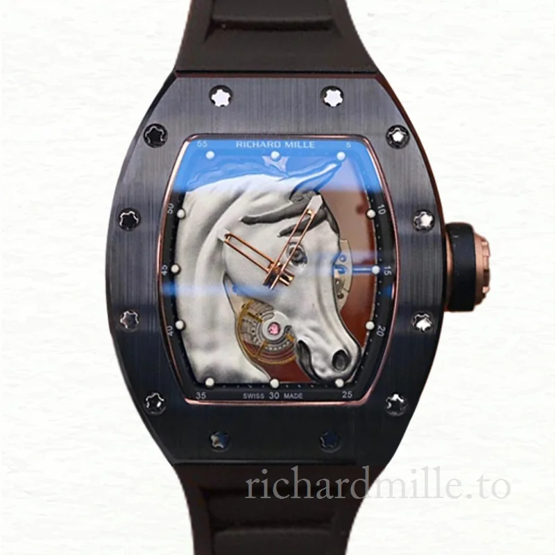 Richard Mille RM52-02 Men Mechanical Watch Rubber Band
