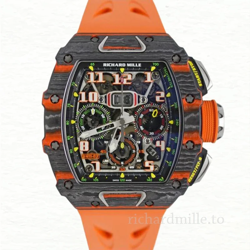 Richard Mille RM 11-03 Rubber Band Transparent Dial Men's Watch Automatic