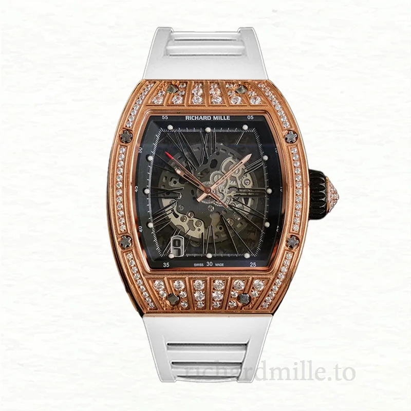 Richard Mille RM023 Men Automatic Roman Numeral Watch Transparent Dial