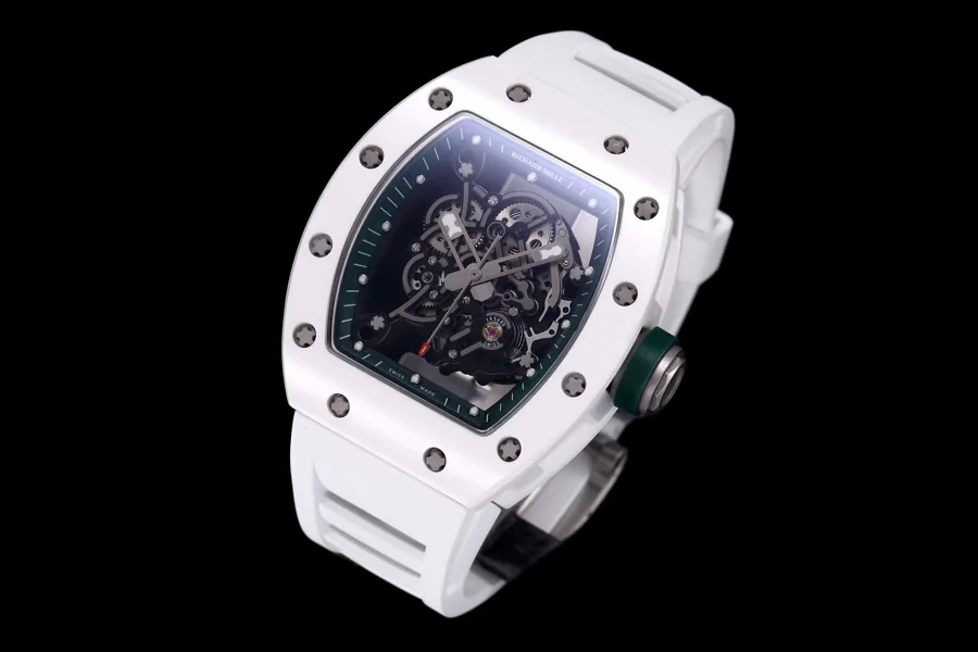 Richard Mille Replica RM 055 White Strap White Ceramic Material Case