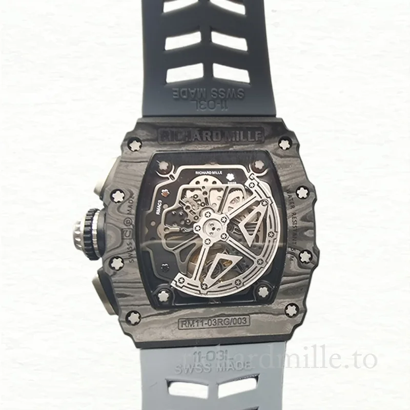Richard Mille RM011 Men Automatic Rubber Band Watch