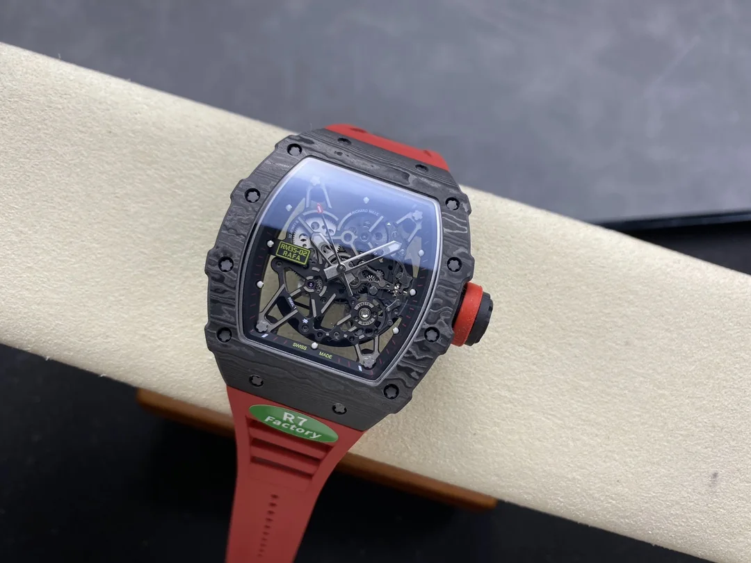 Premium Swiss Skeleton Richard Mille RM 35-02 Replica Rafa Nadal Watch With Red Rubber Strap