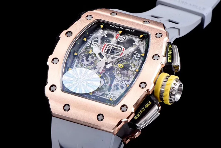 Richard Mille Replica RM 11-03 Grey Rubber Strap