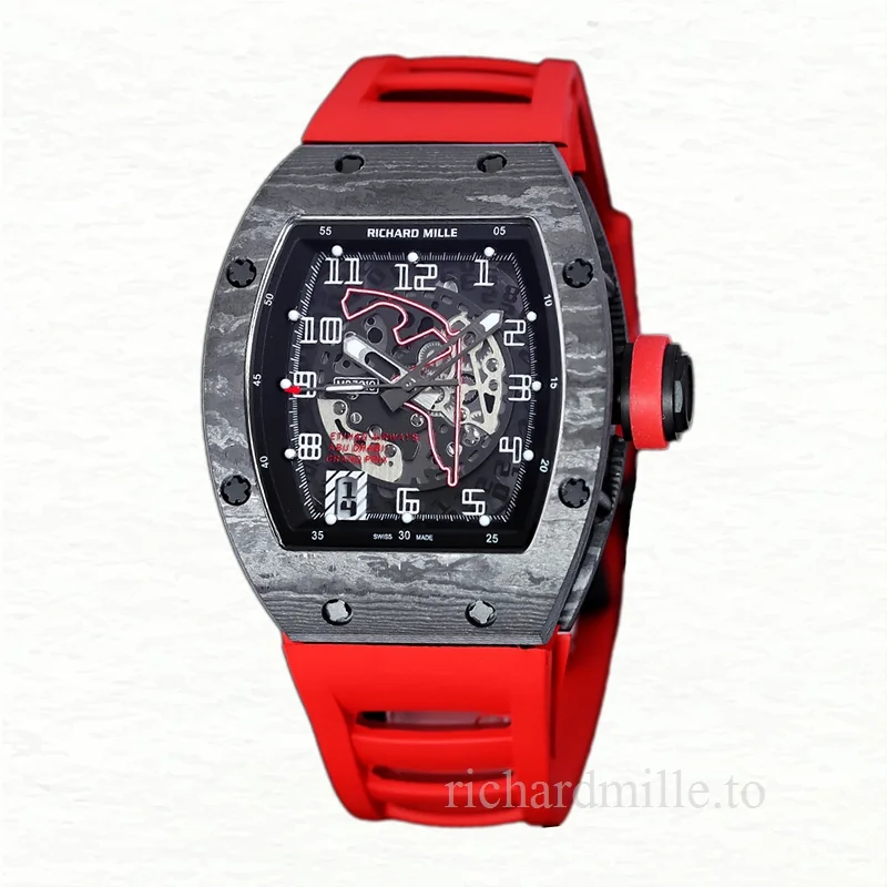 Richard Mille RM 010 Men Automatic Watch Rubber Band
