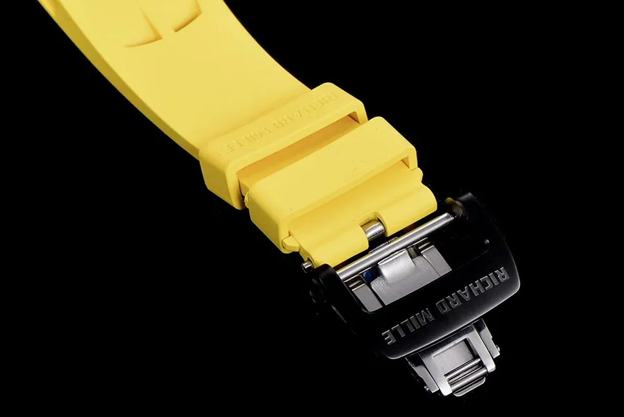 Richard Mille Replica RM 011 Yellow Strap Yellow Nail Dial