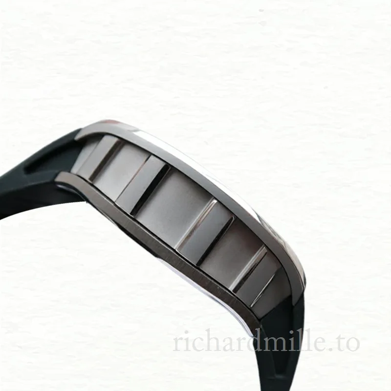 Richard Mille RM57-01 Mechanical Men Stainless Steel Silver Dragon and Phoenix Dial Rubber Band