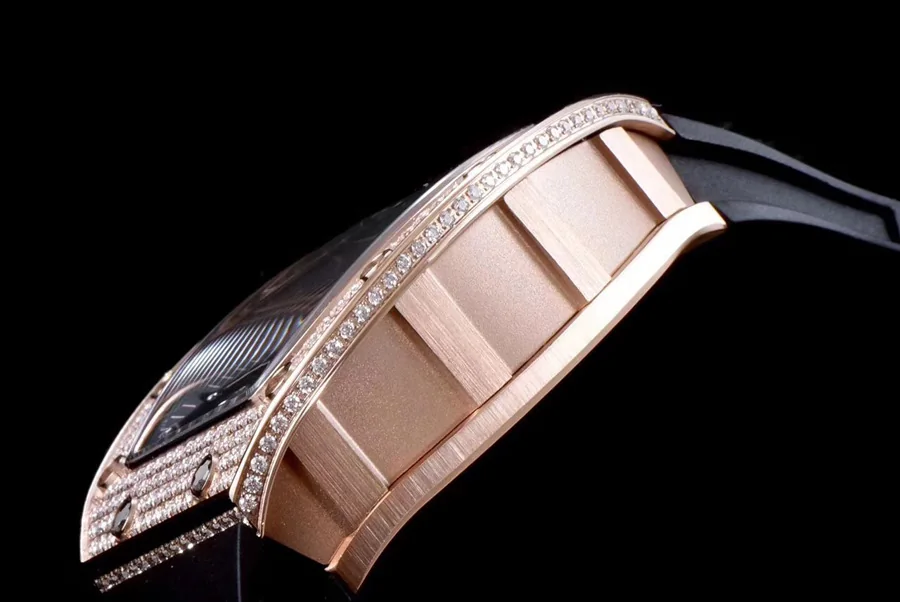 Richard Mille Replica RM 035 Black Rubber Strap Hollow Dial