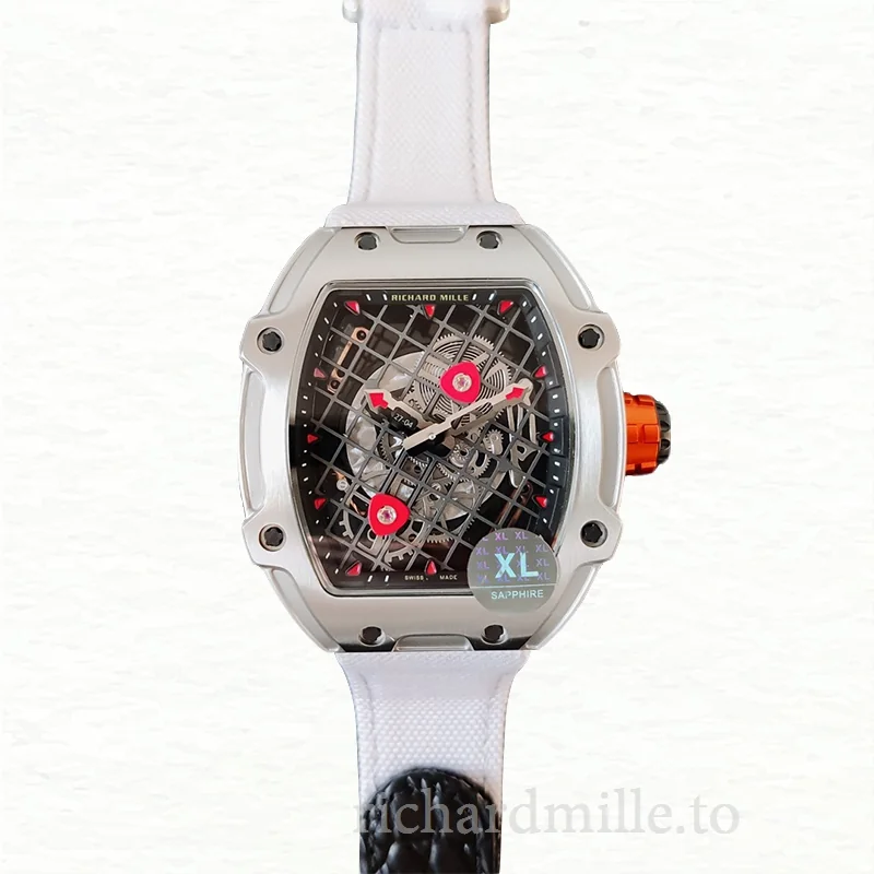 Richard Mille RM27-04 Men Mechanical Transparent Dial Nylon Strap Stainless Steel
