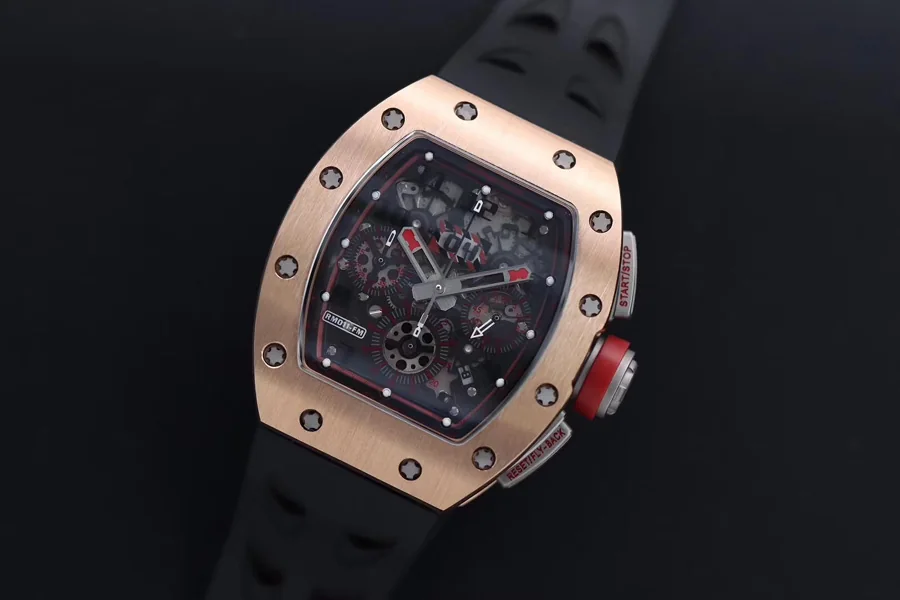 Richard Mille Replica RM 011 Black Strap Black Dial