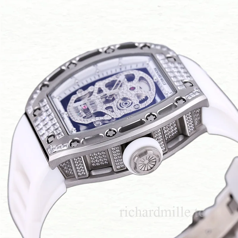 Richard Mille RM 052 Automatic Men Rubber Band Watch Stainless Steel
