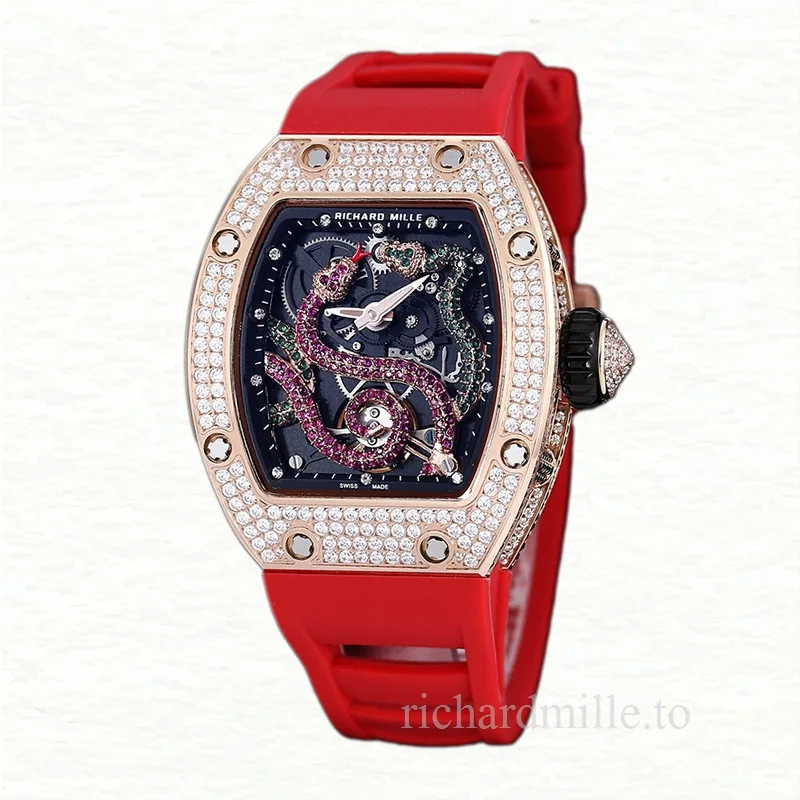 Richard Mille RM 026 Automatic Unisex Watch Stainless Steel Rubber Band