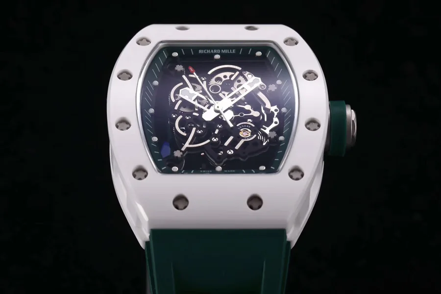 Richard Mille Replica RM 055 Green Strap White Ceramic Bezel