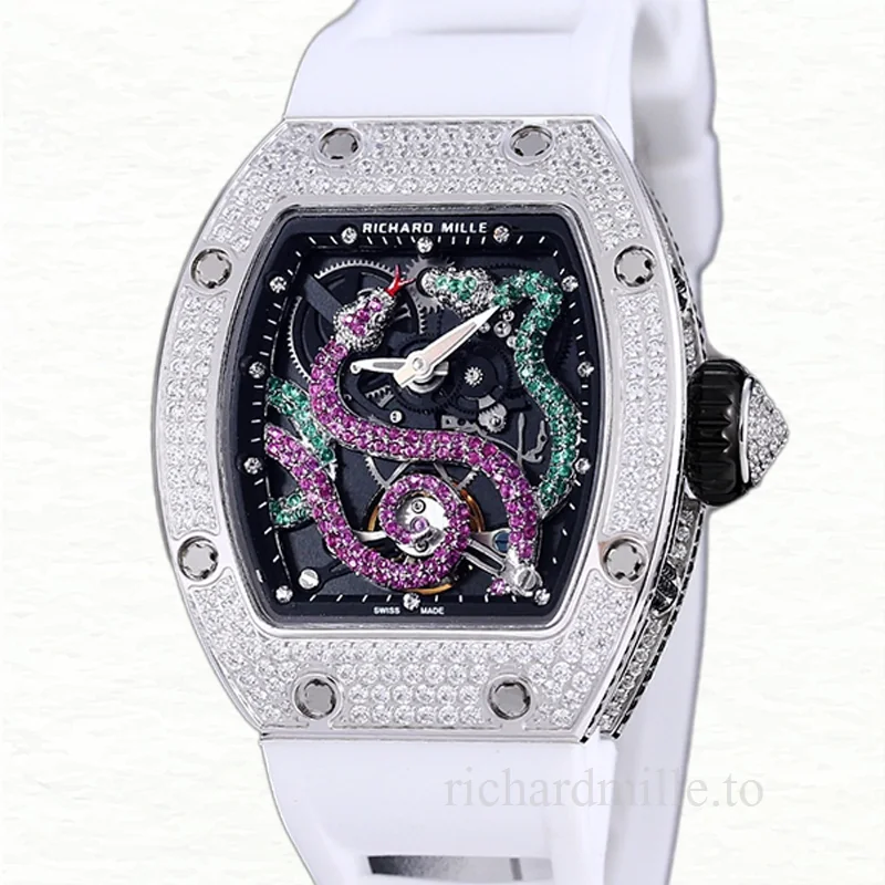 Richard Mille RM 026 Unisex Automatic Rubber Band Transparent Dial Stainless Steel