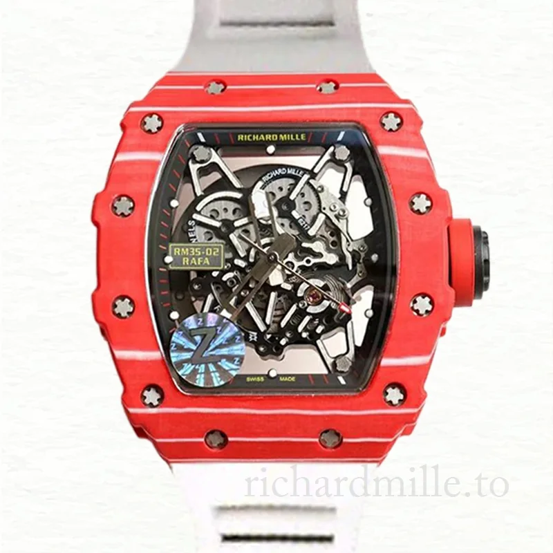 Richard Mille RM35-02 Men Mechanical Transparent Dial Ceramics Bezel