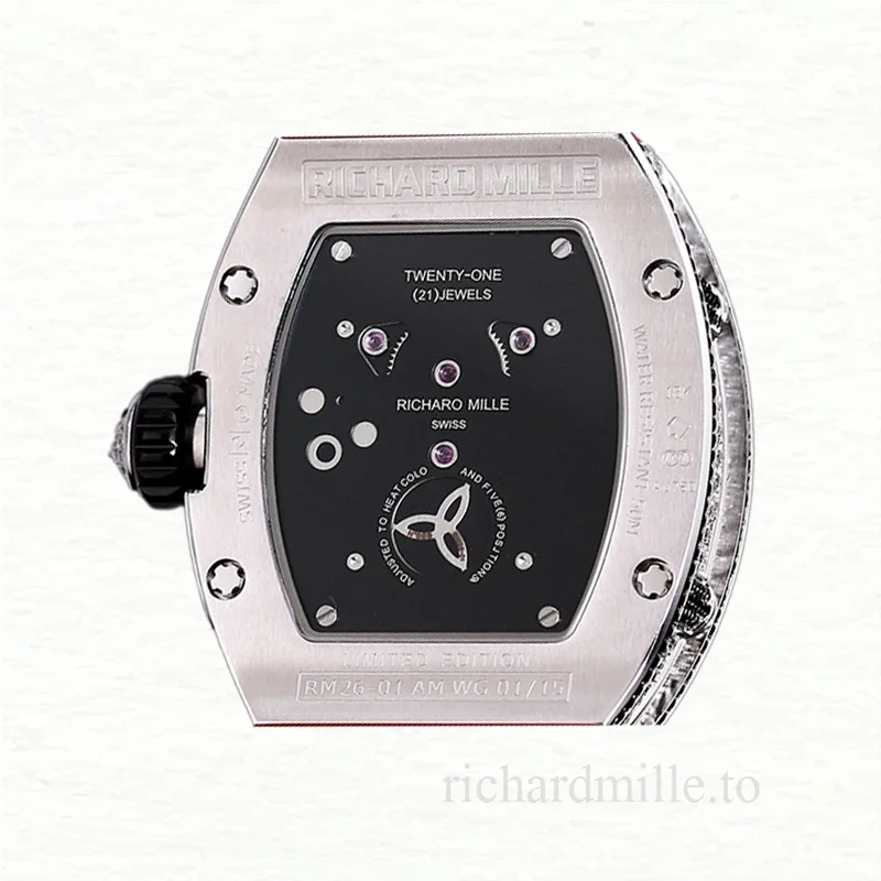 Richard Mille RM 026 Unisex Automatic Rubber Band Watch Stainless Steel
