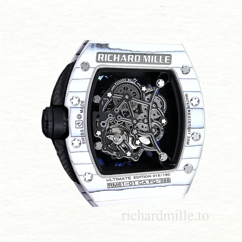 Richard Mille RM 61-01 Automatic Men Ceramics Bezel Transparent Dial