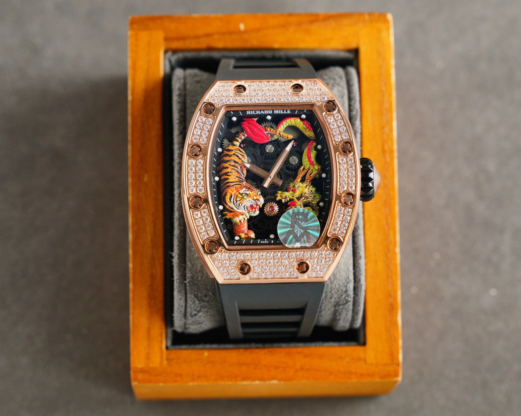 Richard Mille RM 51-01 Automatic Men Transparent Dial Rubber Band Watch