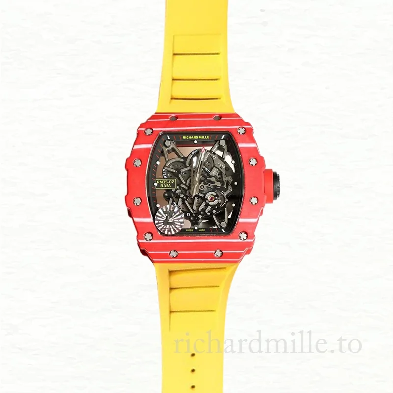 Richard Mille RM35-02 Men Mechanical Rubber Band Ceramics Bezel