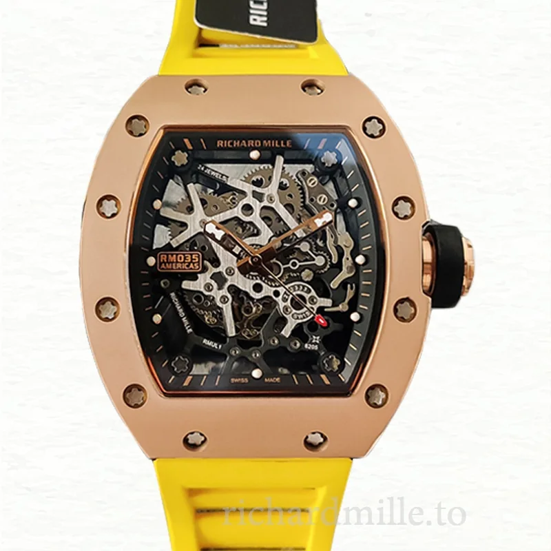 Richard Mille RM35 Mechanical Men Watch Skeleton Dial Rubber Band