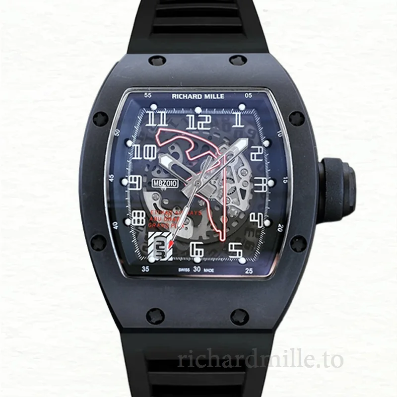 Richard Mille RM010 Automatic Men Watch Arabic Numeral Rubber Band