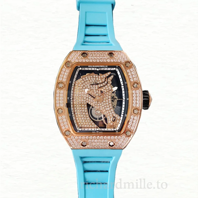 Richard Mille RM52-02 Men Mechanical Horse Dial Watch Rubber Band