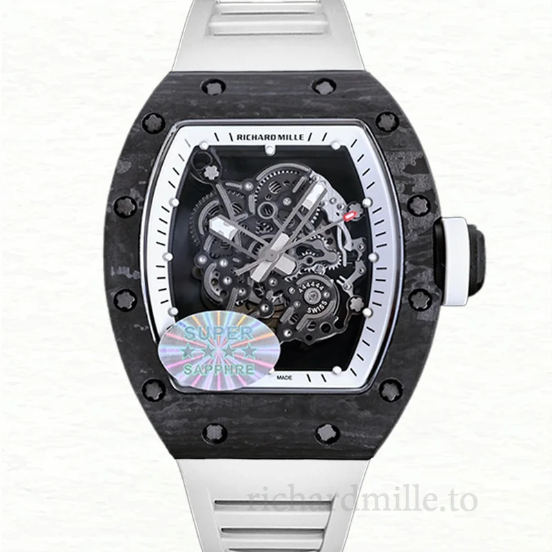 Richard Mille RM055 Automatic Men Watch Dot Transparent Dial