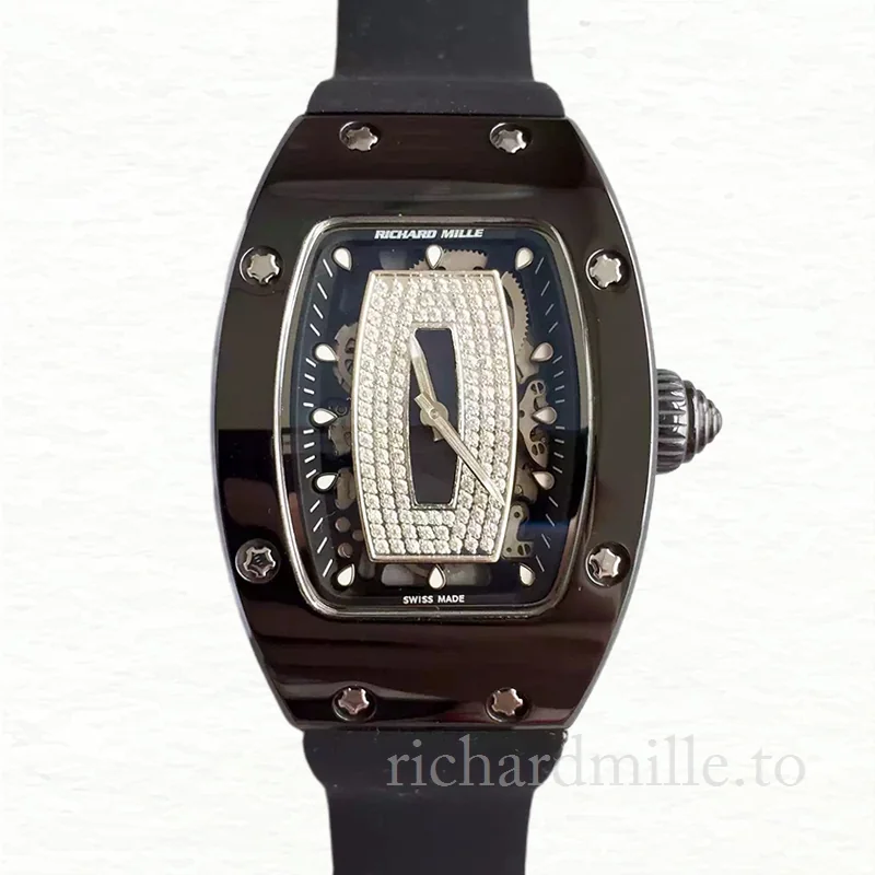 Richard Mille RM07-01 Automatic Ladies Ceramics Bezel Watch Rubber Band