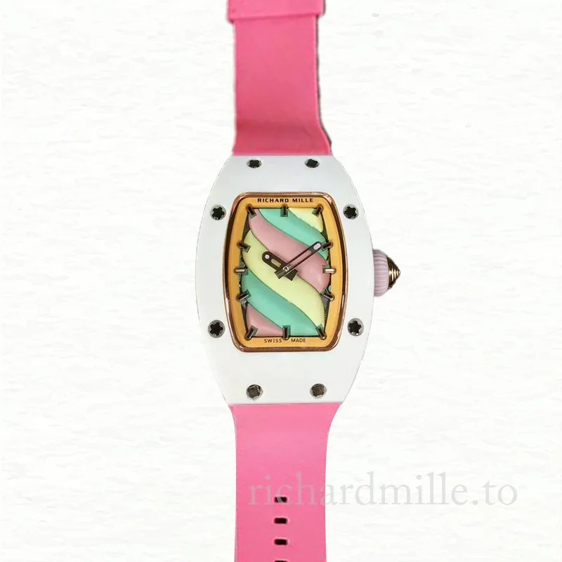 Richard Mille RM07-03 Ladies Mechanical Rubber Band Candy Dial Watch