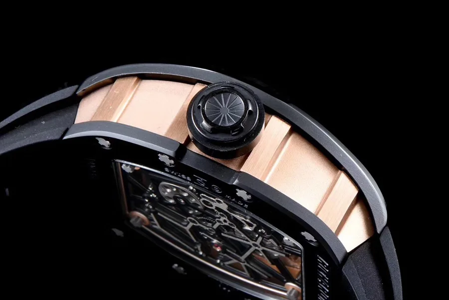 Richard Mille Replica RM 035-2 Black Strap Skeleton Dial