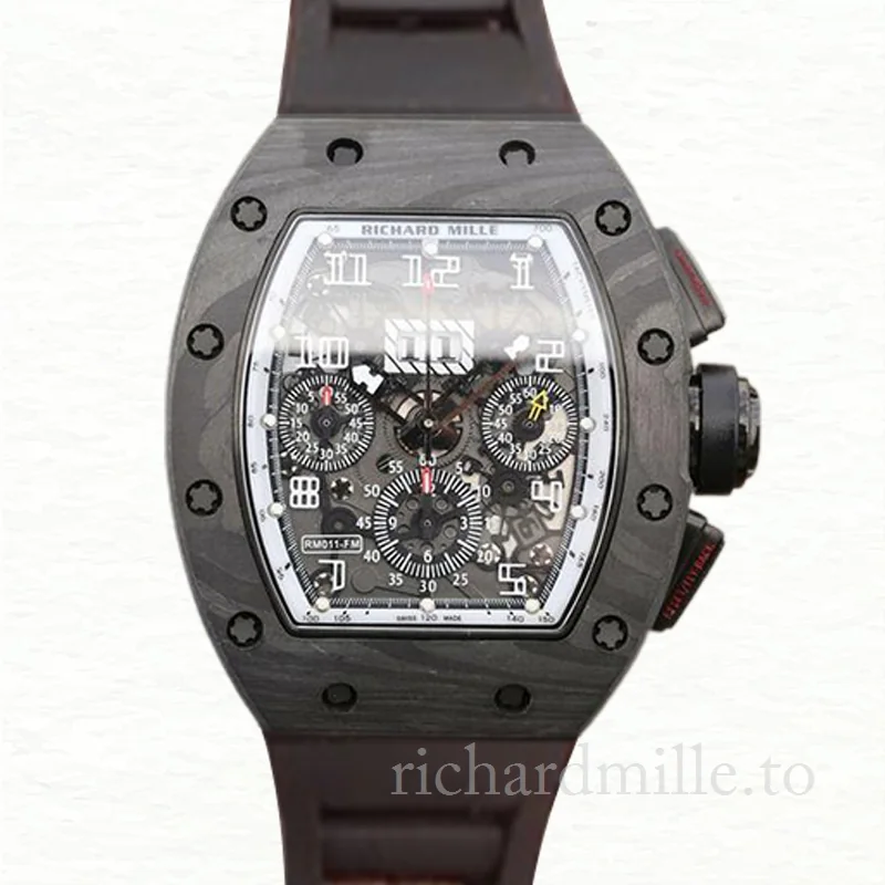 Richard Mille RM011 Automatic Men Watch Rubber Band Titanium