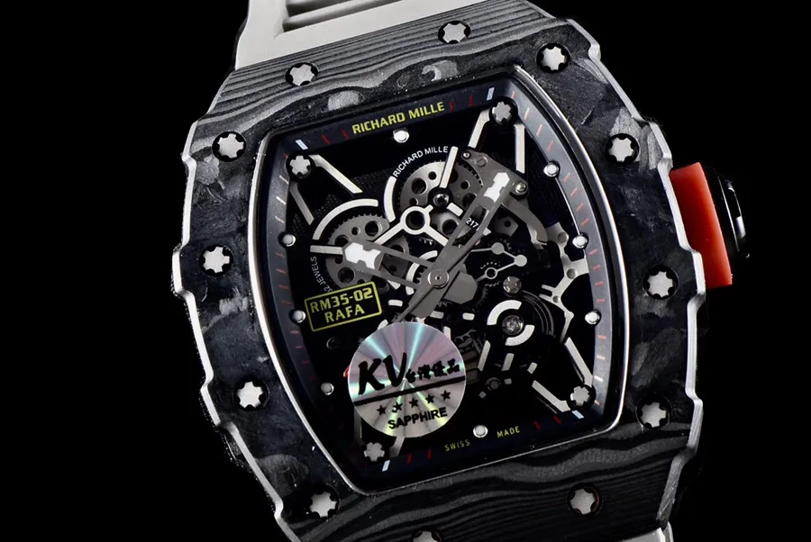 Richard Mille Replica RM 35 Grey Strap Imported Carbon Fiber Material Bezel