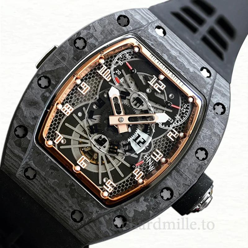 Richard Mille RM022 Automatic Men Watch Rubber Band Arabic Numeral
