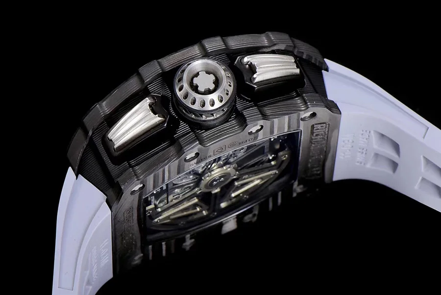 Richard Mille Replica RM 011 Grey Rubber Strap Yellow Nail Dial