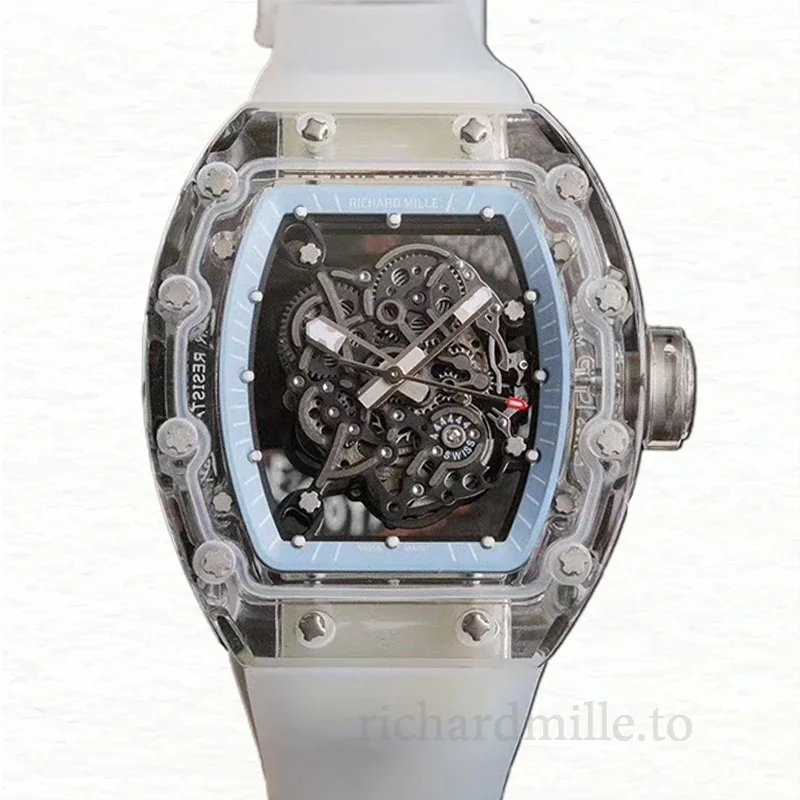 Richard Mille RM055 Men Automatic Transparent Dial Dot Watch