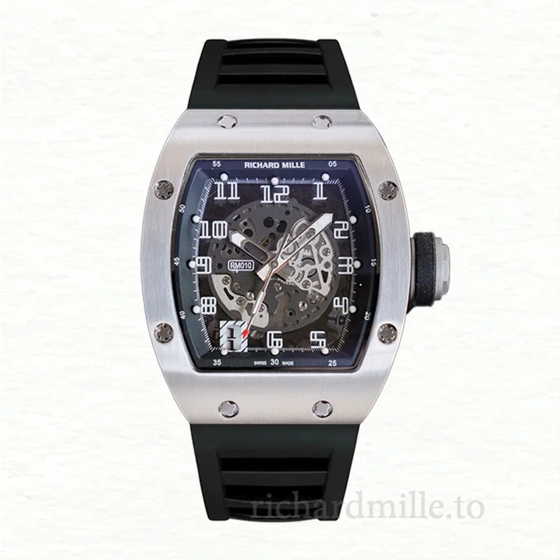 Richard Mille RM010 Automatic Men Rubber Band Arabic Numeral Watch